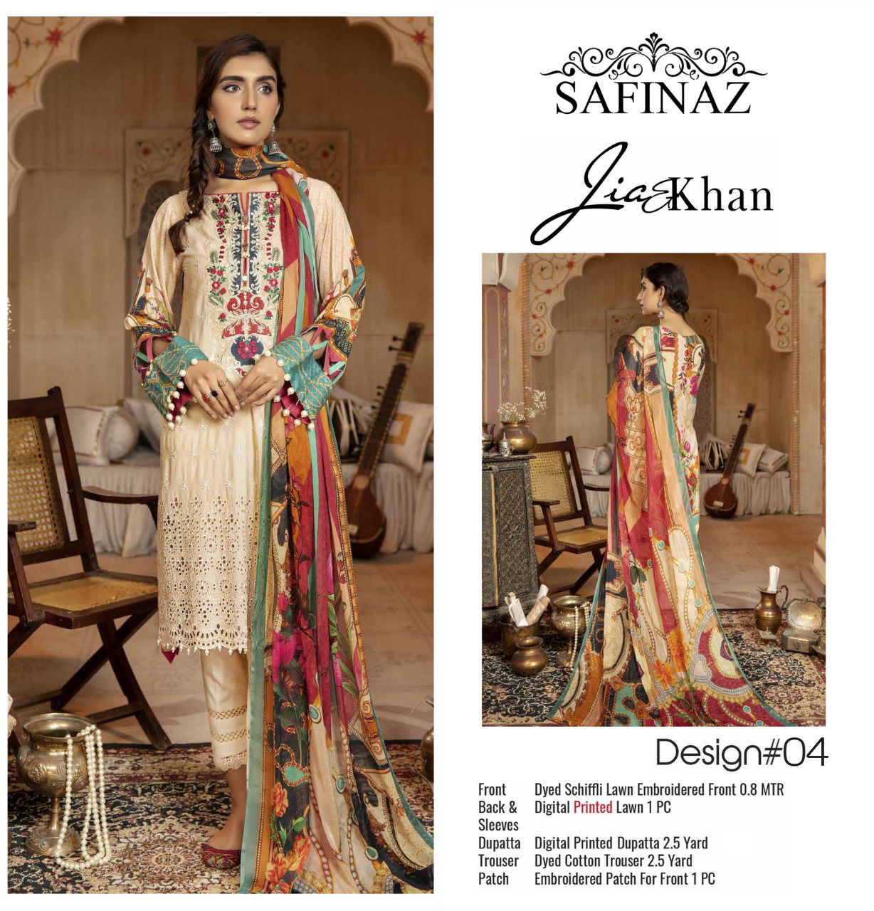 Safinaz Jia Khan New Designer Festive Wear Lawn Cotton Pakisatani Salwar Kameez